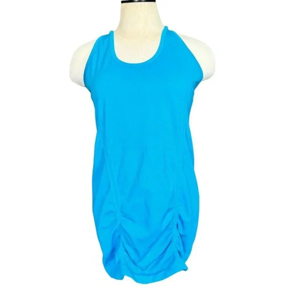 ATHLETA fast track activewear runched tank too blue size L - Picture 1 of 7
